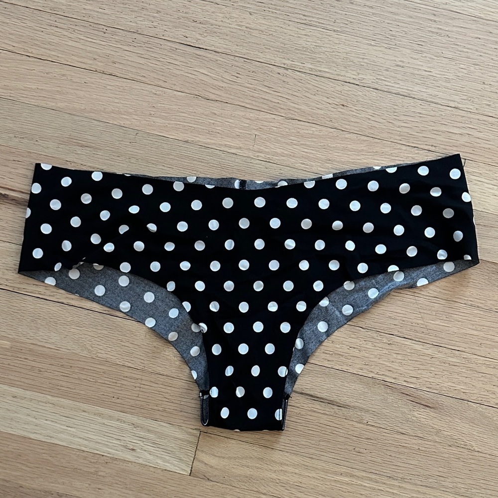 PINK By Victorias Secret - Black and White Polka Dot Booty Underwear - Large